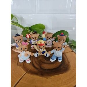 Vintage Homco #1421 Bears - 1417 And 1449- Set of 7 Figurines